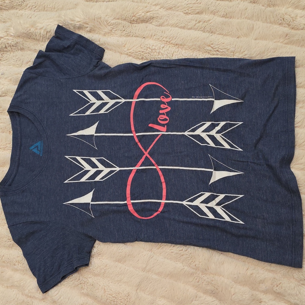 Audio Council Navy Blue Tee with Pink Love Infinity Design
